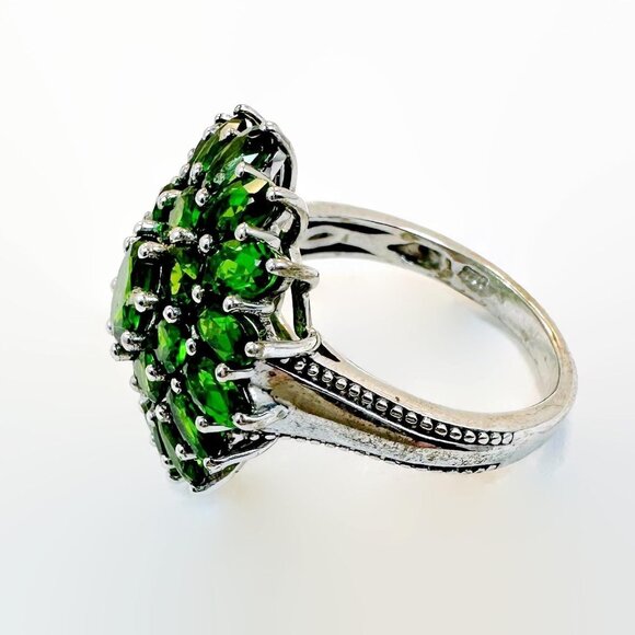 Chrome Diopside Ring, Chuck Clemency, Designer, STS: Sterling Silver, Vintage - Picture 4 of 5
